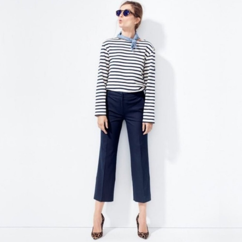 J. Crew Patio Pants in Navy - Wide Leg Crop Trousers